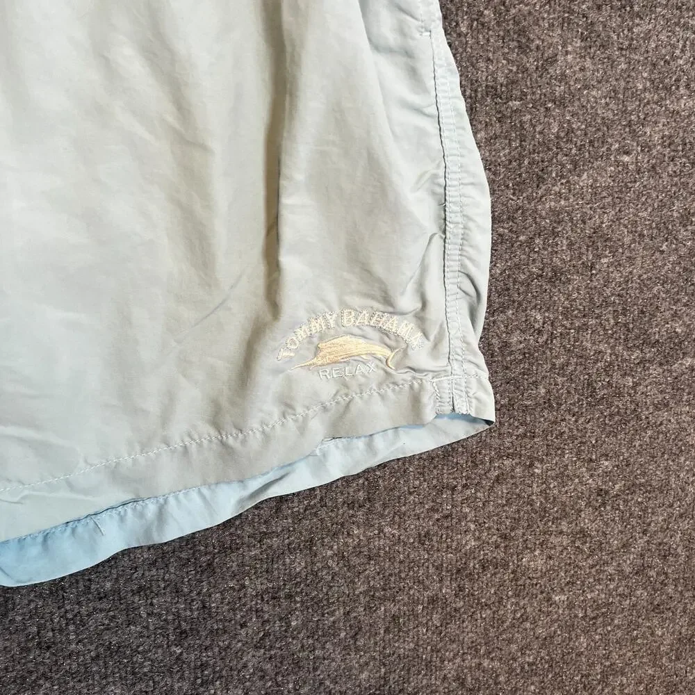 Tommy Bahama Swim Trunks Mens XL‎ Blue Aloha Relax Board Shorts Stretch